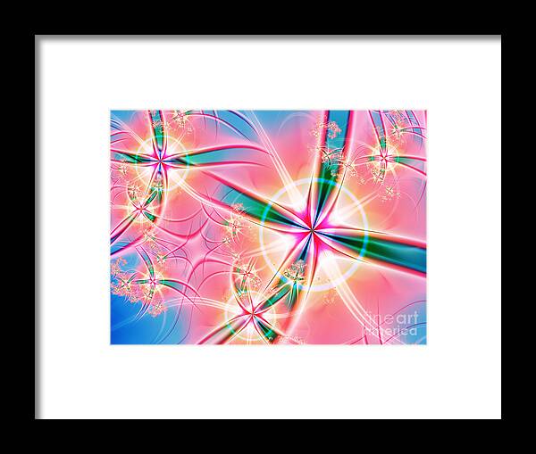 Pink Framed Print featuring the digital art Crosses by Lena Auxier