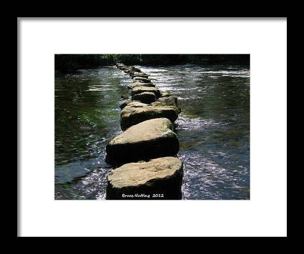 River Framed Print featuring the painting Crossing the Creek by Bruce Nutting