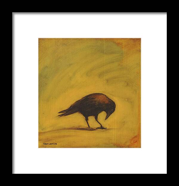 Crow Framed Print featuring the painting Crow 11 by David Ladmore