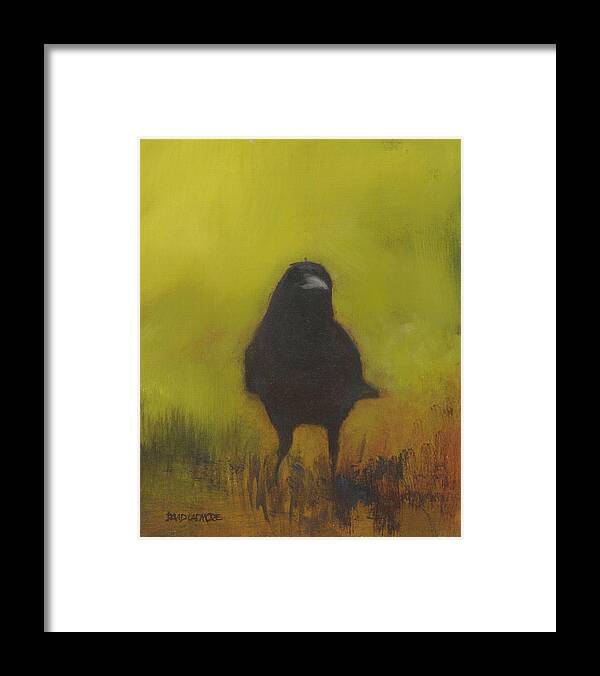 Crow Framed Print featuring the painting Crow 13 by David Ladmore