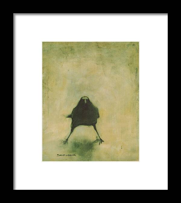 Crow Framed Print featuring the painting Crow 6 by David Ladmore