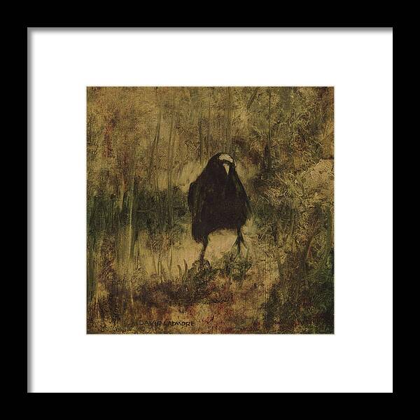 Crow Framed Print featuring the painting Crow 8 by David Ladmore
