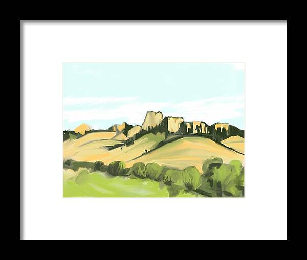 Nabraska Framed Print featuring the painting Crow Butte by Ron Erickson