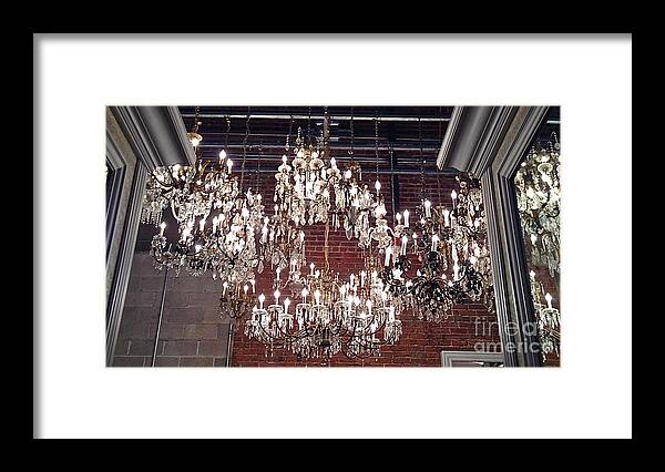 Chandeliers Framed Print featuring the photograph Crystal Chandeliers by M West