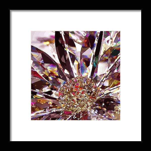 Crystal Framed Print featuring the painting Crystal Flower No. 2 by Lelia DeMello