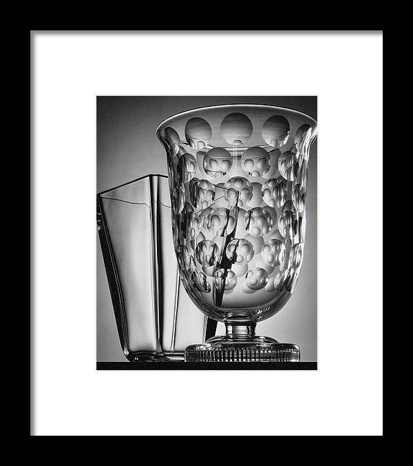 Home Accessories Framed Print featuring the photograph Crystal Vases From Steuben by Peter Nyholm