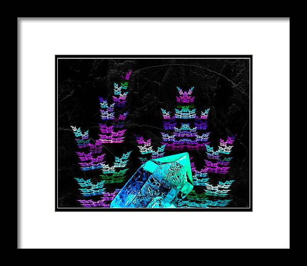 Blue Fractal Framed Print featuring the photograph Crystalize by Sylvia Thornton