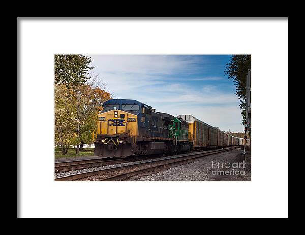 Americana Framed Print featuring the photograph CSX Freight Engine by Thomas Marchessault