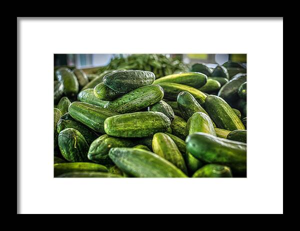 Cucumbers Framed Print featuring the photograph Cucumbers by David Morefield