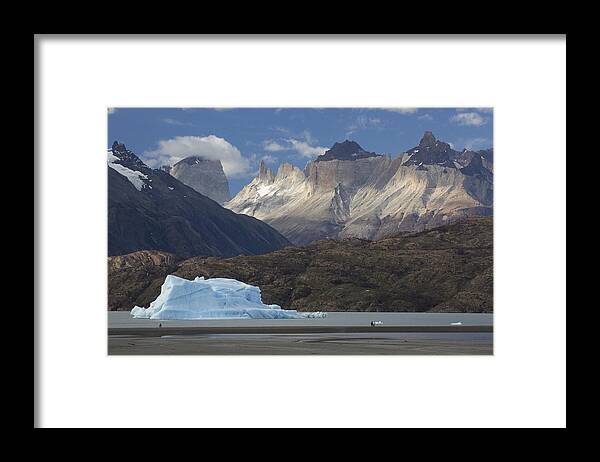 Feb0514 Framed Print featuring the photograph Cuerno Principal And Grey Lake Torres by Matthias Breiter