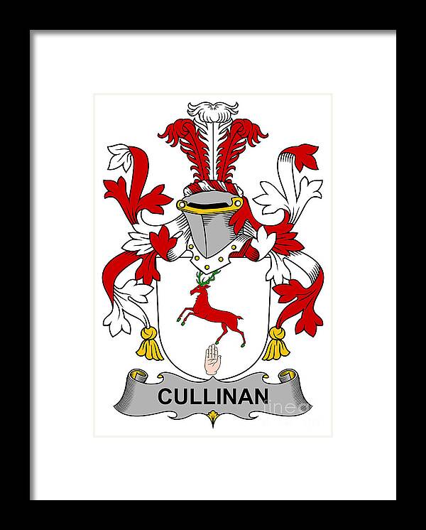 Cullinan Framed Print featuring the digital art Cullinan Coat of Arms Irish by Heraldry