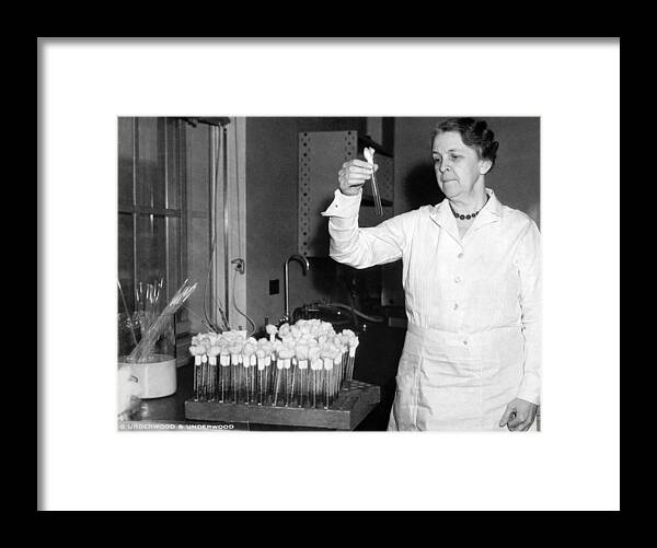 1 Person Framed Print featuring the photograph Cultivating Germs by Underwood Archives