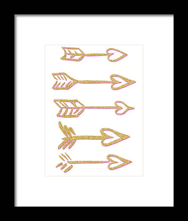Cupid's Framed Print featuring the digital art Cupid's Arrows by Sd Graphics Studio