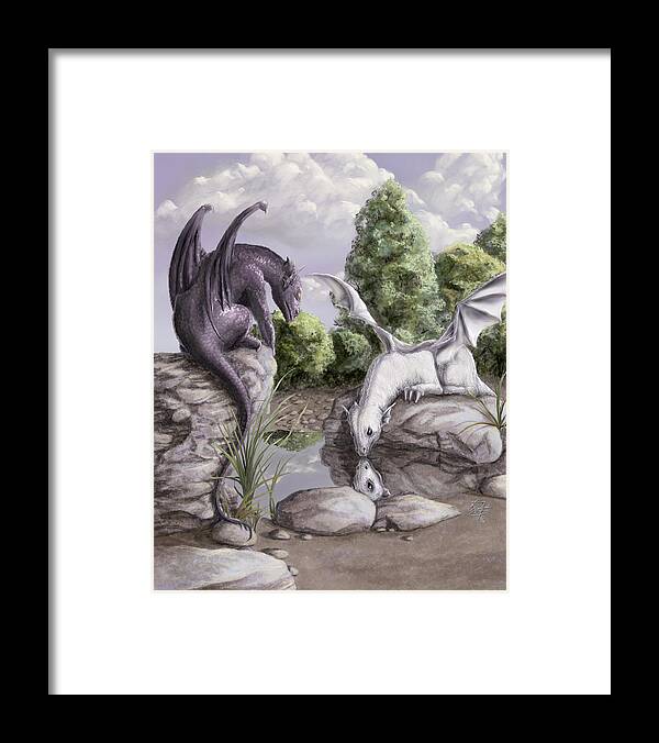 Dragon Framed Print featuring the painting Curiosity by Rob Carlos