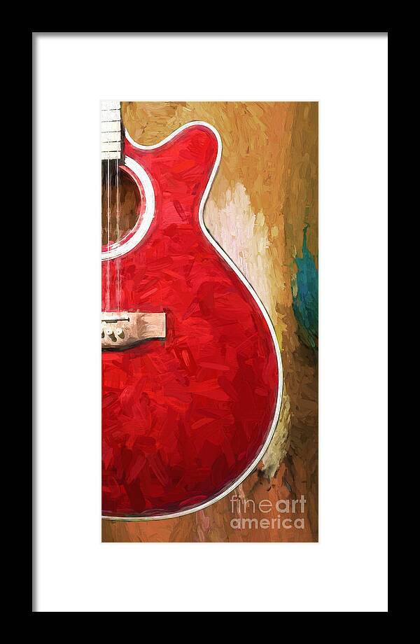 Guitar Framed Print featuring the digital art Curves of Passion by Jayne Carney