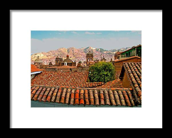 Cusco Framed Print featuring the photograph Cusco Rooftops by Rochelle Berman