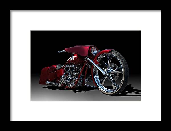 Custom Framed Print featuring the photograph Custom Bagger Motorcycle by Tim McCullough