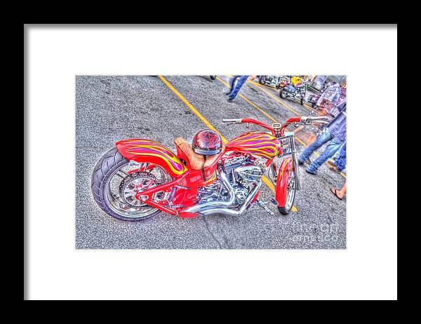 Hdr Imagaing Framed Print featuring the photograph Custom Bike by Jim Lepard