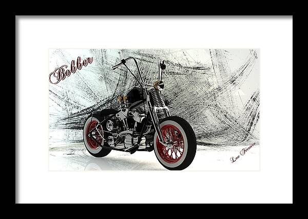 Motorcycles Art Framed Print featuring the digital art Custom Bobber by Louis Ferreira