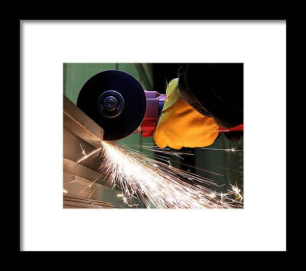 Cut Framed Print featuring the photograph Cutting Steel by Trent Mallett