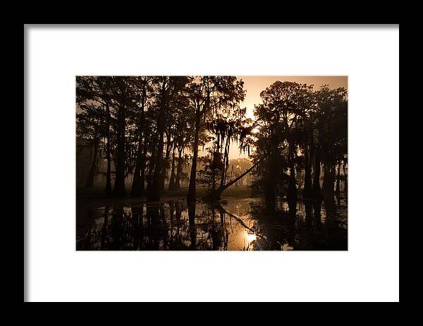 Louisiana Framed Print featuring the photograph Cypress Sunrise by Ron Weathers