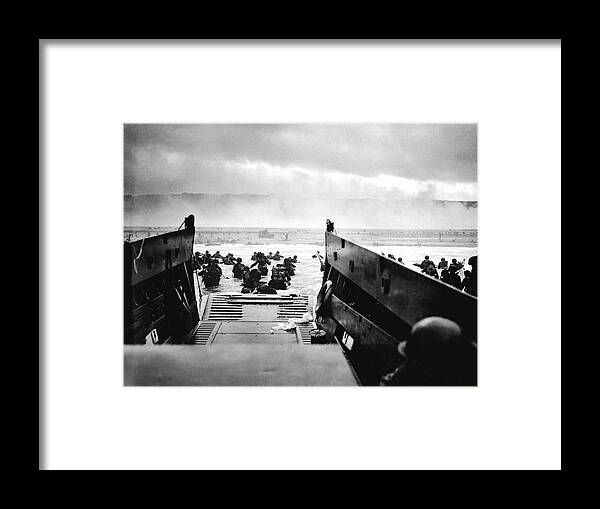 Human Framed Print featuring the photograph D-day Landings by Robert F. Sargent, Us Coast Guard