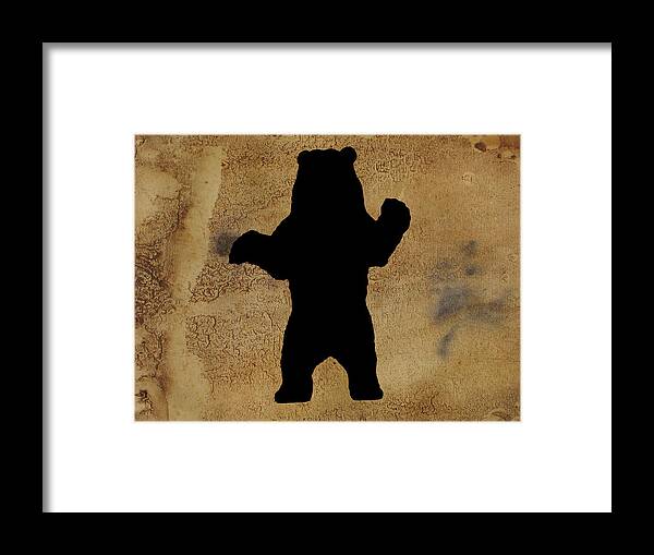 Da Bear Framed Print featuring the painting Da Bear #1 by Celestial Images