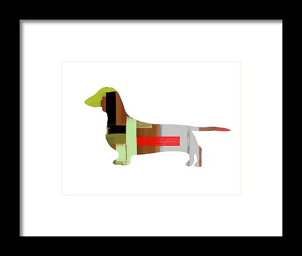Dachshund Framed Print featuring the painting Dachshund by Naxart Studio