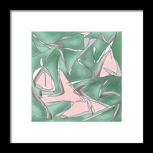 Abstract Framed Print featuring the digital art Daddy's Little Gull by Laureen Murtha Menzl