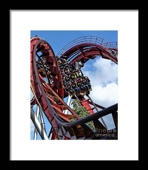Julia Springer Framed Print featuring the photograph Daemonen - The Demon Rollercoaster - Tivoli Gardens - Copenhagen by Julia Springer