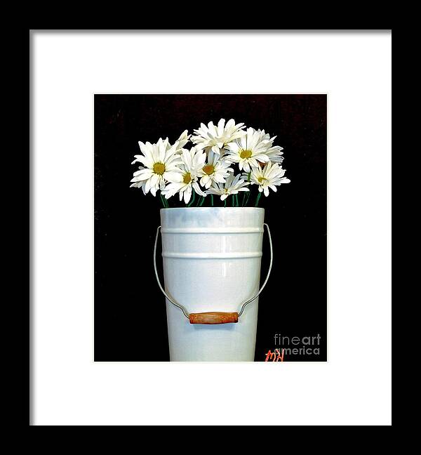 Photo Framed Print featuring the photograph Daisies Fill My Bucket List by Marsha Heiken