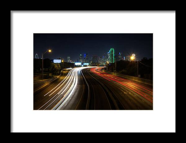 Dallas Framed Print featuring the photograph Dallas Night light by Jonathan Davison
