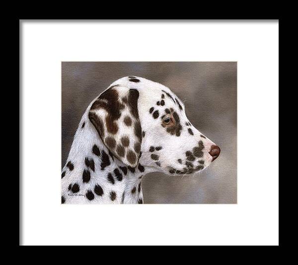 Dog Framed Print featuring the painting Dalmatian Puppy Painting by Rachel Stribbling