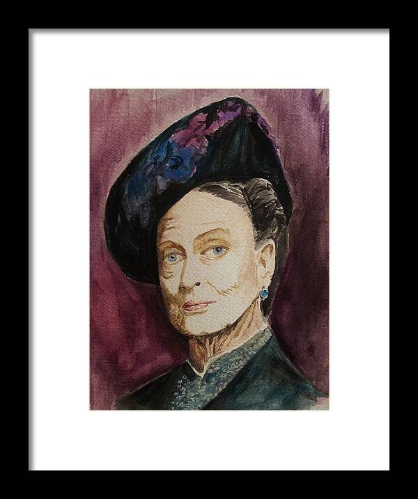 Maggie Smith Framed Print featuring the painting Dame Maggie Smith by Amber Stanford