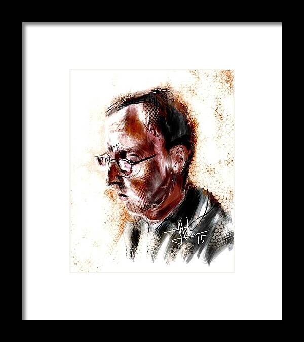 Portrait Framed Print featuring the digital art Dan by Jim Vance