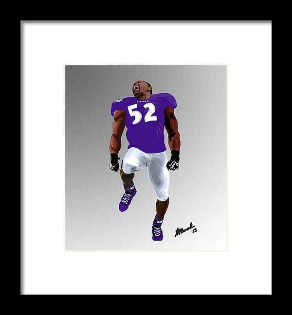 Ray Lewis Framed Print featuring the drawing Dance of a Champion by Lee McCormick
