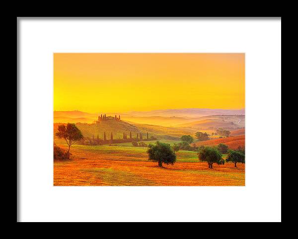 Tuscany Framed Print featuring the photograph Dance of Dawn by Midori Chan