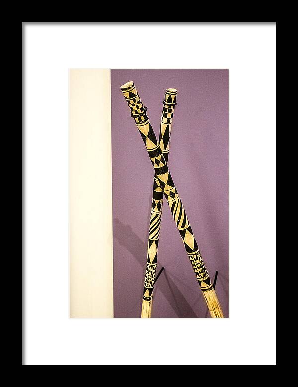 Decorated Sticks Framed Print featuring the digital art Dance Sticks by Georgianne Giese