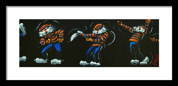 Auburn Framed Print featuring the painting Dancing Aubie by Carole Foret