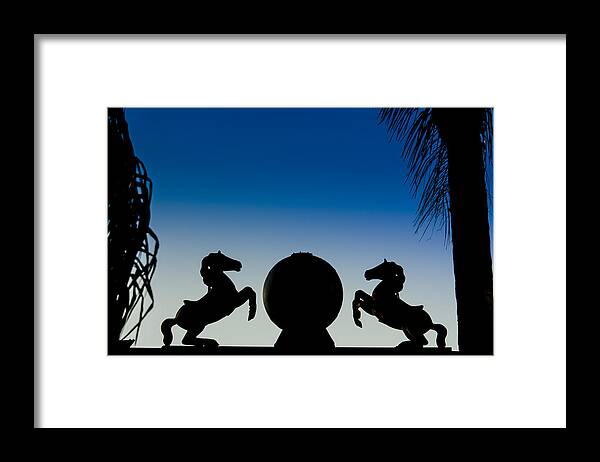 Blue Framed Print featuring the photograph Dancing Horses by Carolyn Marshall