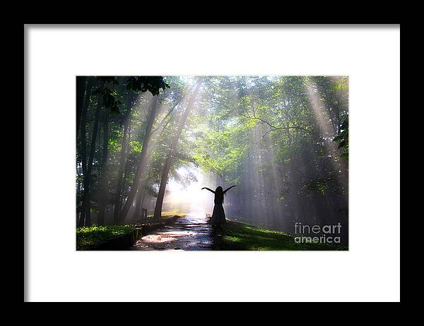Sunrise Framed Print featuring the photograph Dancing In God's Light CopyRight WillaDawn Photography by Melissa Petrey