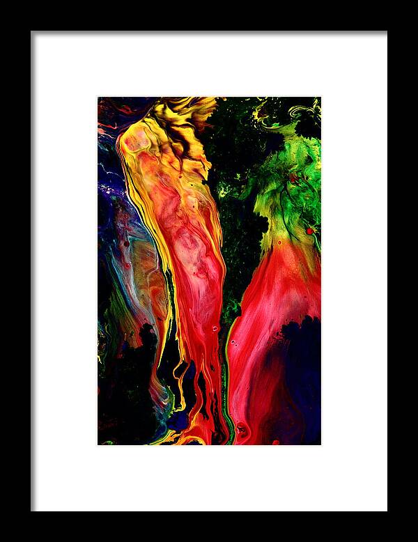 Red Abstract Art Framed Print featuring the painting Dancing Red Peppers by Serg Wiaderny