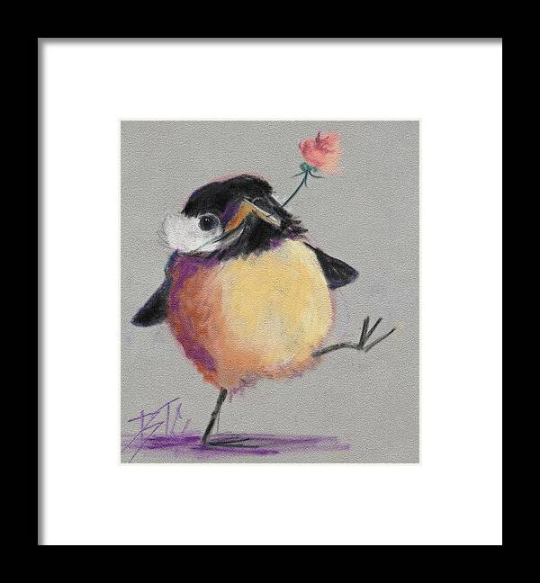 Valentine Bird Framed Print featuring the painting Dancing with Joy by Billie Colson