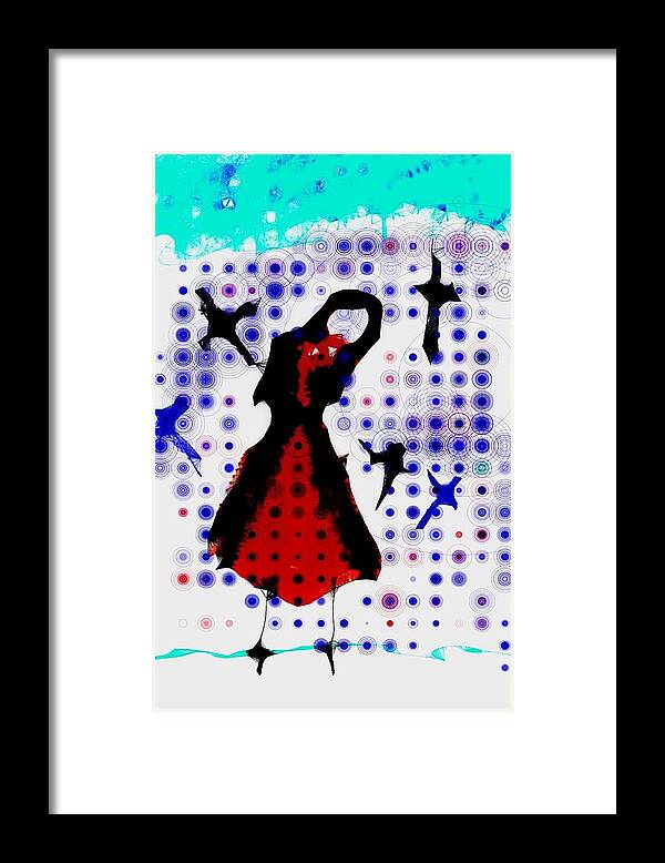 Girl Framed Print featuring the photograph Dancing with the birds by Jessica S