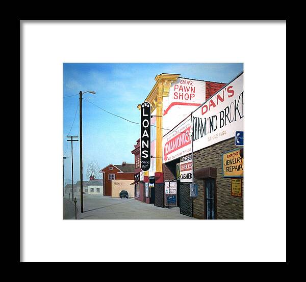 Cityscape Framed Print featuring the painting Dan's by Stacy C Bottoms