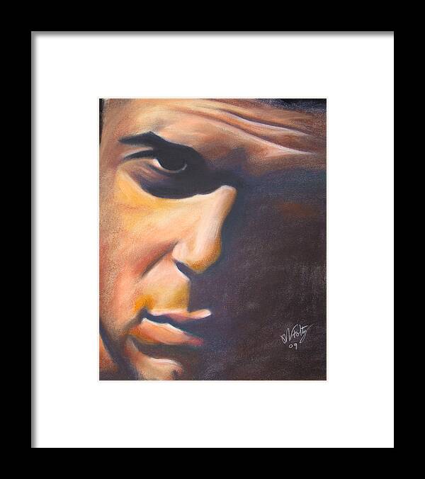Portrait Framed Print featuring the painting Dark Man by Michael Foltz