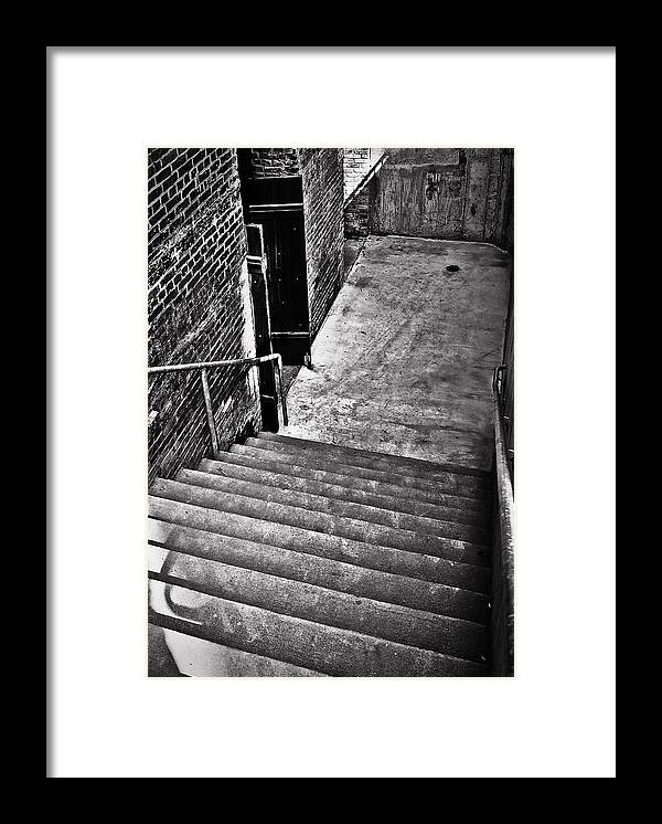 Dark Stairwell Framed Print featuring the photograph Dark Stairwell by Greg Jackson