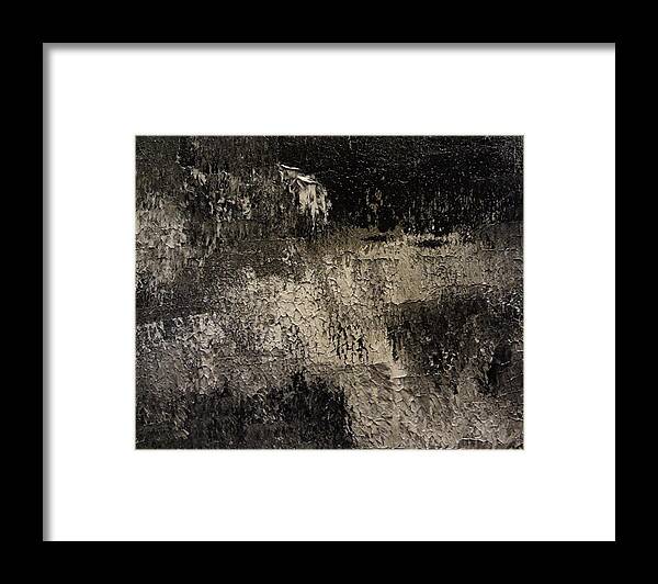 Abstract Framed Print featuring the painting Darkness Happens by Holton Powell