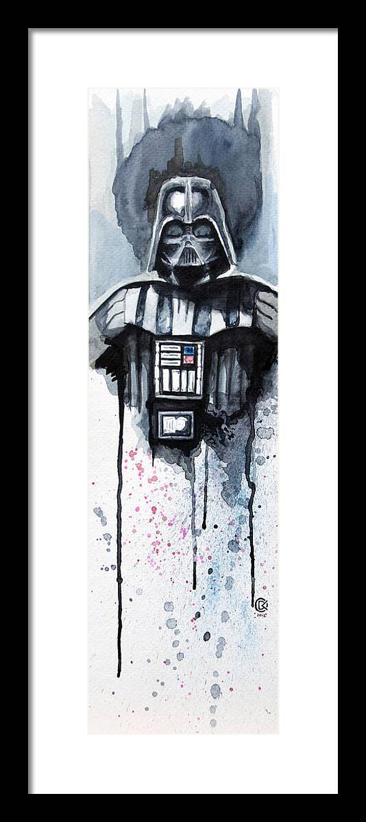 Star Wars Framed Print featuring the painting Darth Vader by David Kraig