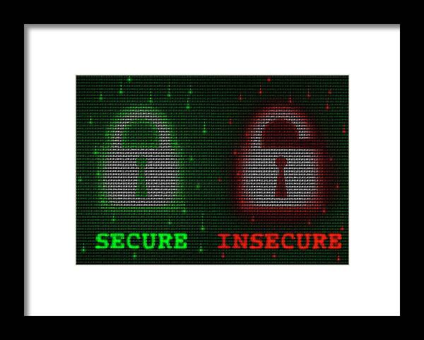Communication Framed Print featuring the photograph Data Encryption by Mark Garlick/science Photo Library